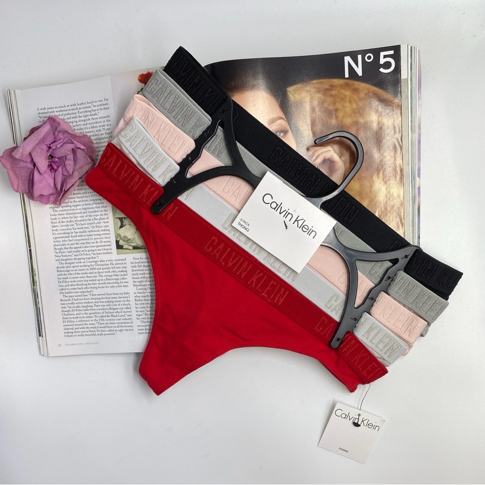 NEW Calvin Klein Monochrome Cotton Thong Panty